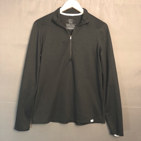 Patagonia Base layer black midweight Quarter Zip Large long sleeve thin - Picture 1 of 5
